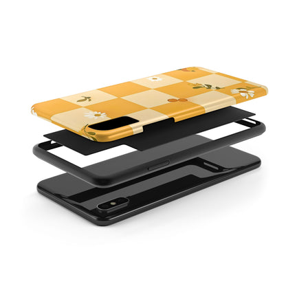 Yellow Checkered Preppy Daisies Tough Phone Case | Aesthetic