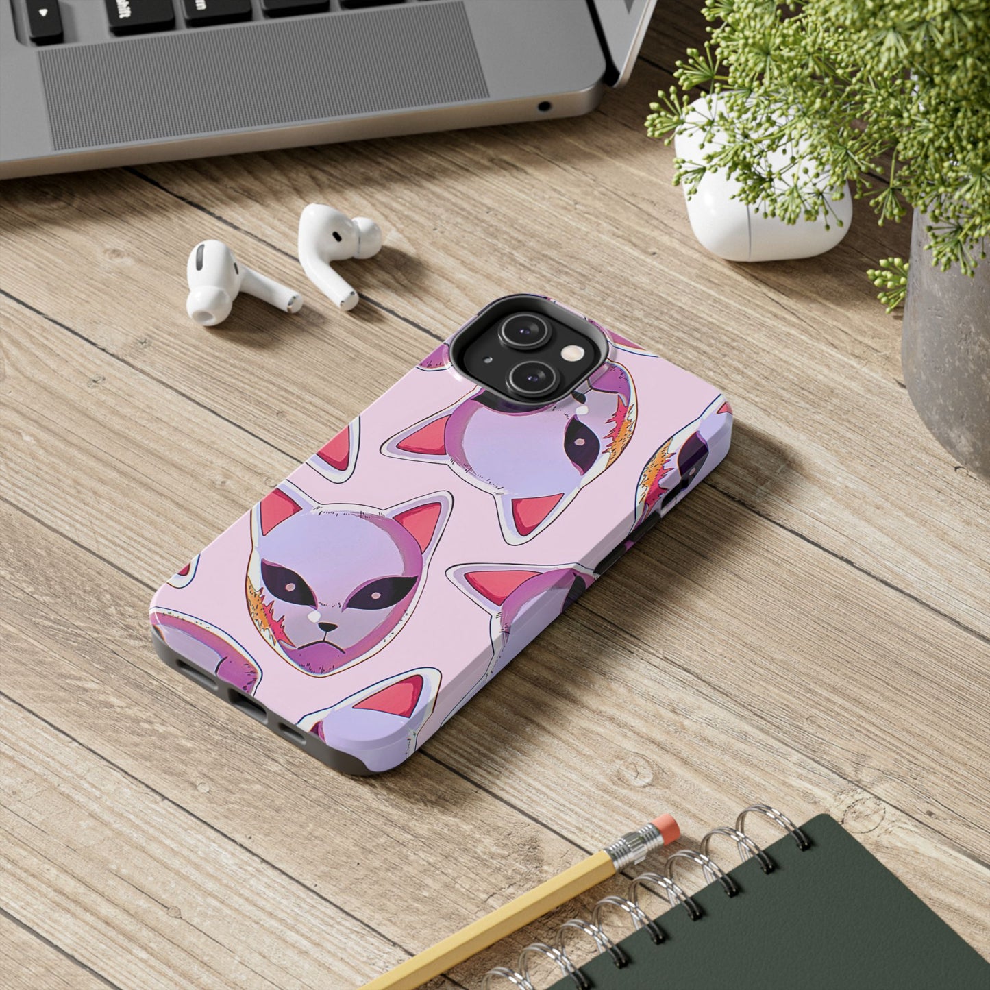 Sabito Fox Mask Pattern Tough Phone Case | Anime - Demon Slayer