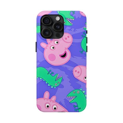 Peppa Pig & George Dinosaur Pattern Tough Phone Case | Cartoons - Peppa Pig