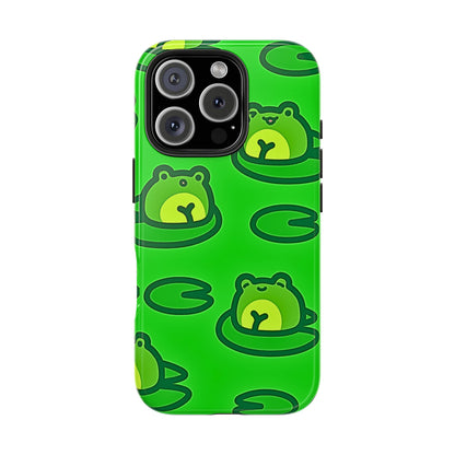 Cute Green Frogs Pattern Tough Phone Case | Animals