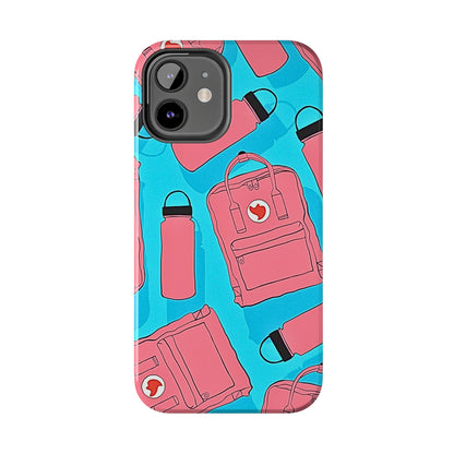 VSCO Kanken Backpack Water Bottle Pink & Blue Tough Phone Case | Aesthetic