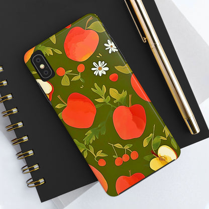 Funda/Cubierta resistente para teléfono con diseño de manzanas y bayas | Estética