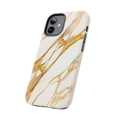 Funda/Cubierta resistente para teléfono con textura de mármol dorado de lujo | Estética