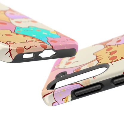Kawaii Chubby Adorable Cats Tough Phone Case | Animals