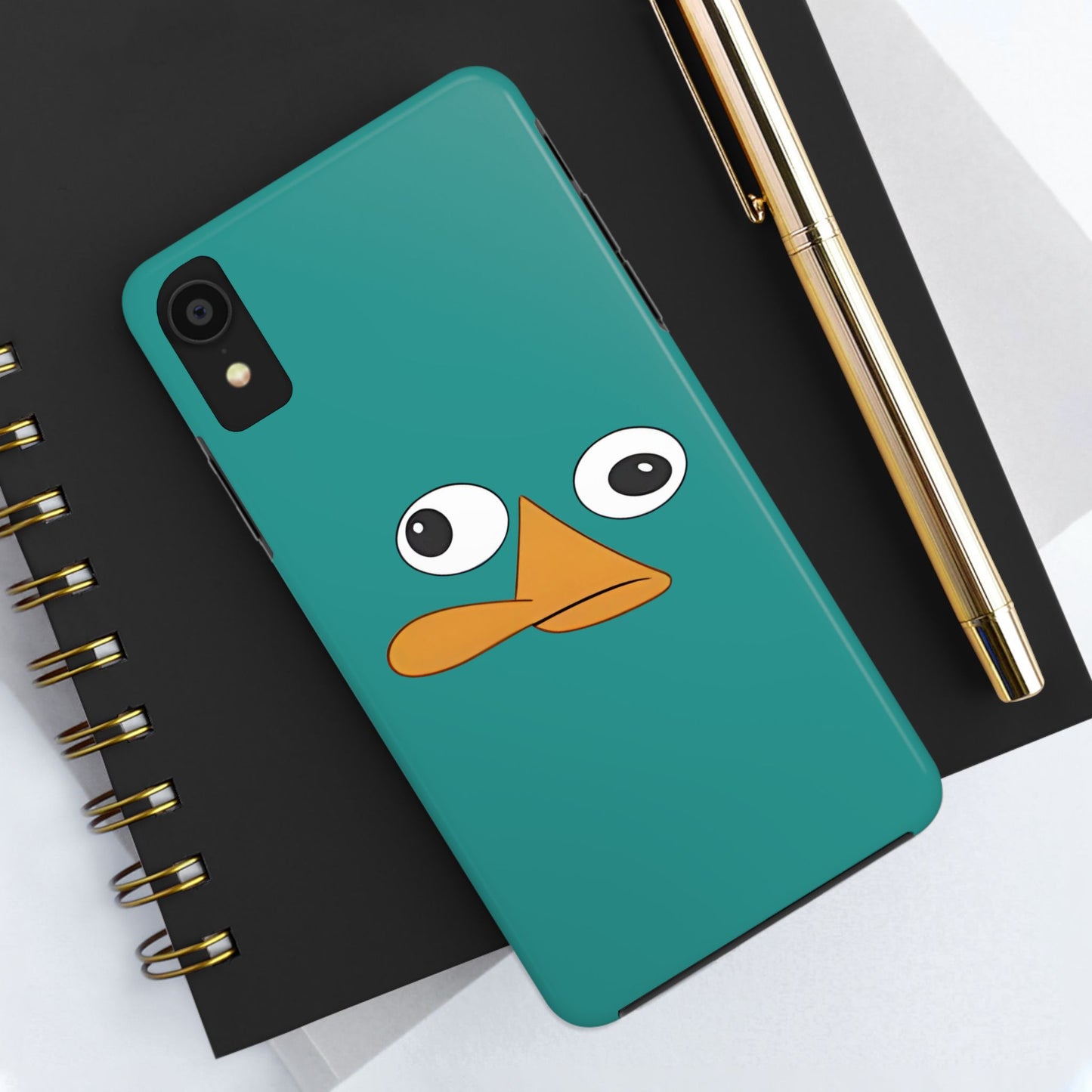 Phineas and Ferb Perry Platypus Eyes Teal Expression Tough Phone Case | Cartoon