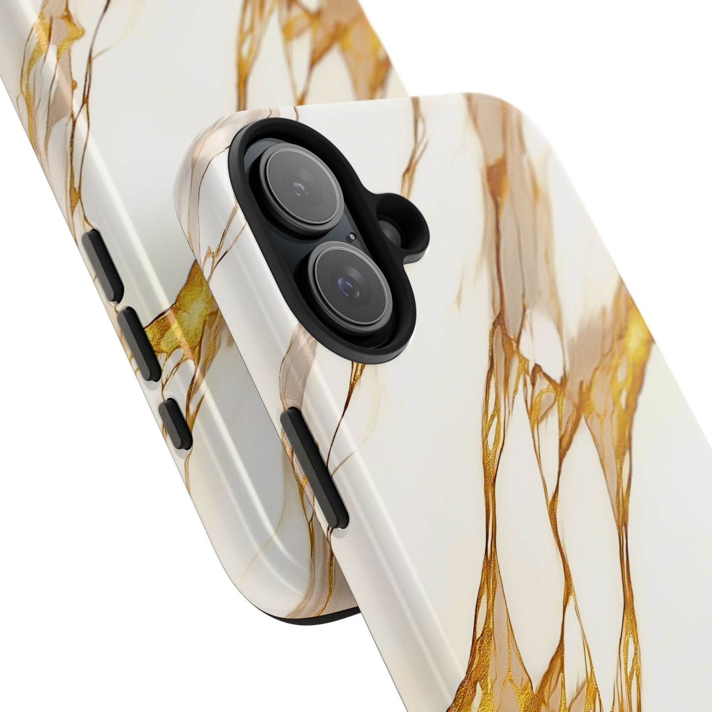 Funda/Cubierta resistente para teléfono con textura de mármol dorado de lujo | Estética