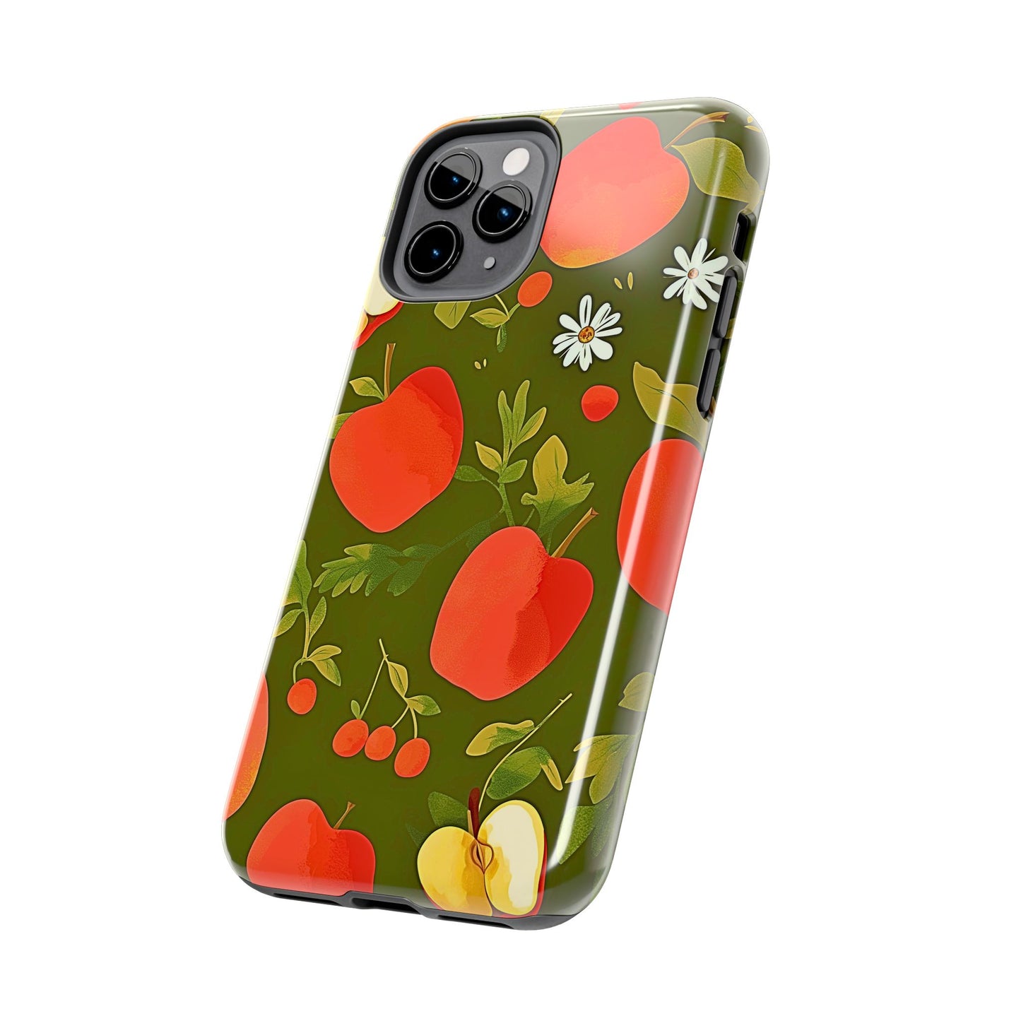 Funda/Cubierta resistente para teléfono con diseño de manzanas y bayas | Estética