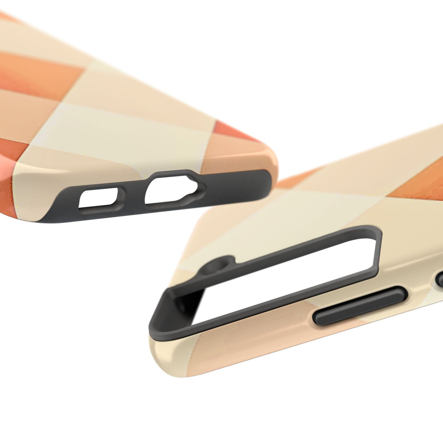 Pastel Minimalist Two-Tone Checkerboard Tough Phone Case | Aesthetic