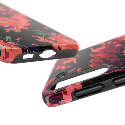 Tanjiro Kamado Flamed Style Black Tough Phone Case | Anime - Demon Slayer