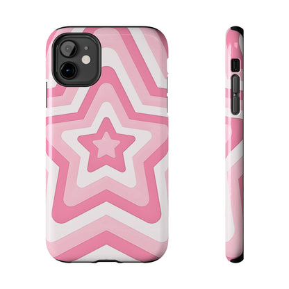 Pink Preppy Star Pattern Style Tough Phone Case | Aesthetic