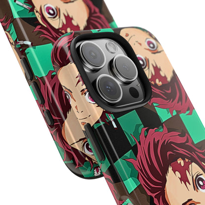 Tanjiro Kamado Head Pattern Tough Phone Case | Anime - Demon Slayer