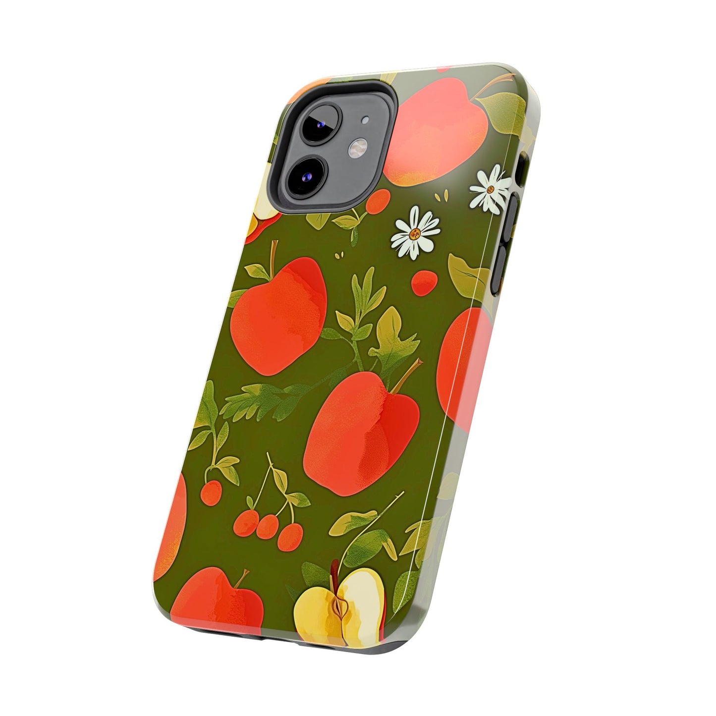 Funda/Cubierta resistente para teléfono con diseño de manzanas y bayas | Estética