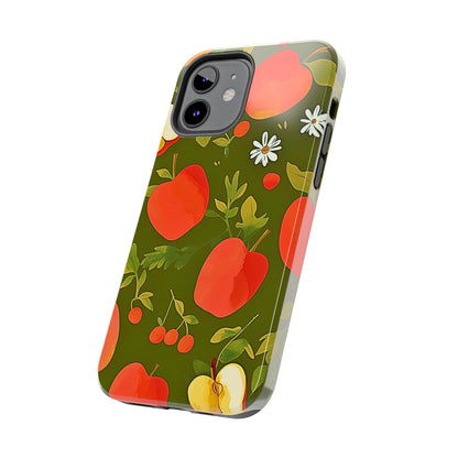 Funda/Cubierta resistente para teléfono con diseño de manzanas y bayas | Estética