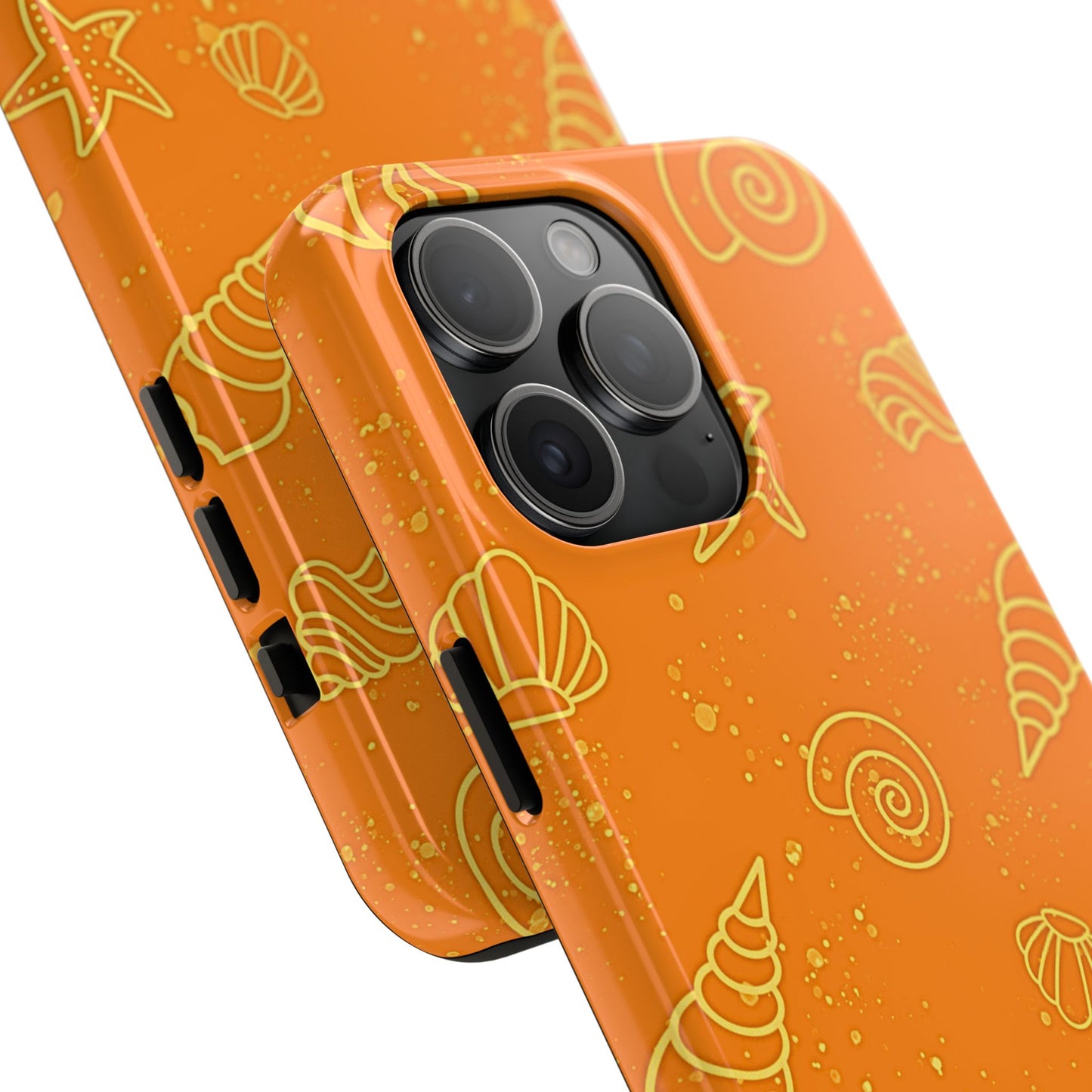 Funda resistente para teléfono con diseño de conchas naranjas | Estética