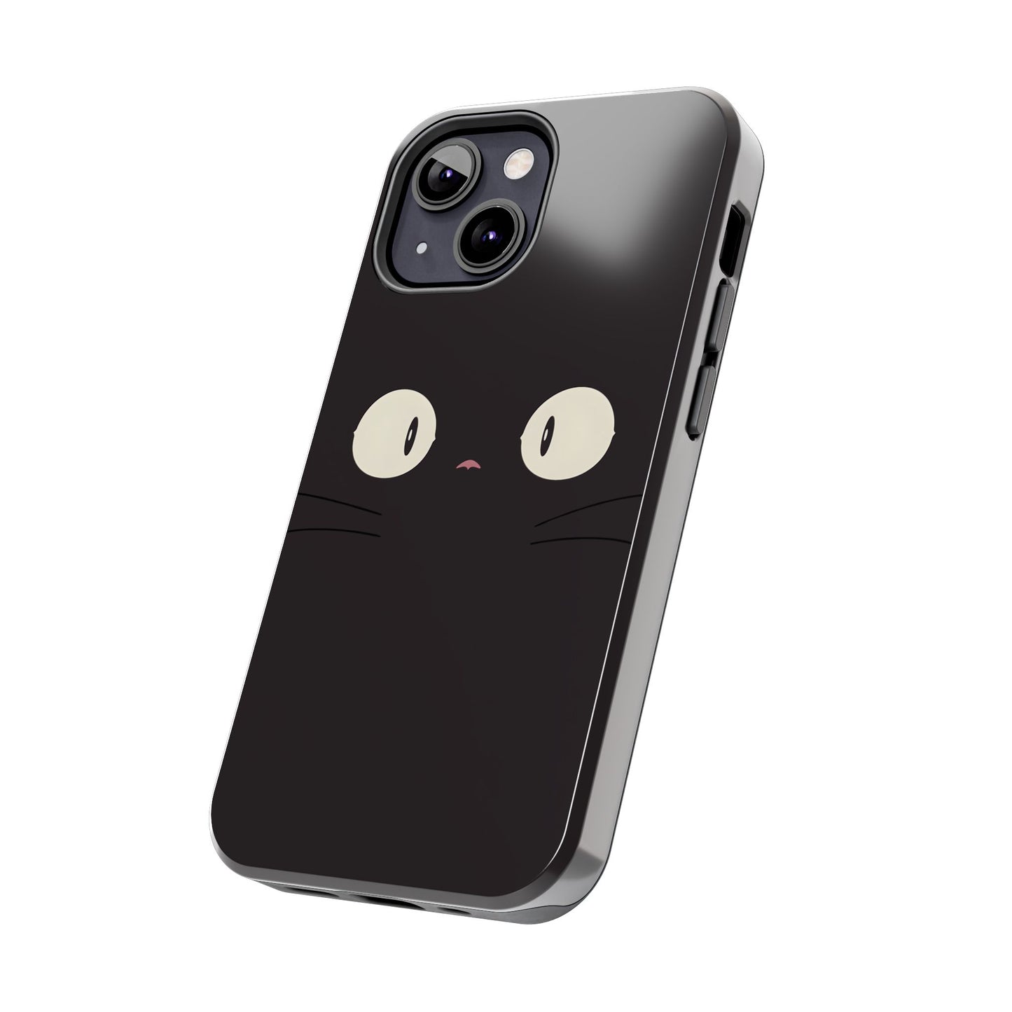 Adorable Black Cat Face and Eyes Minimal Tough Phone Case | Animals