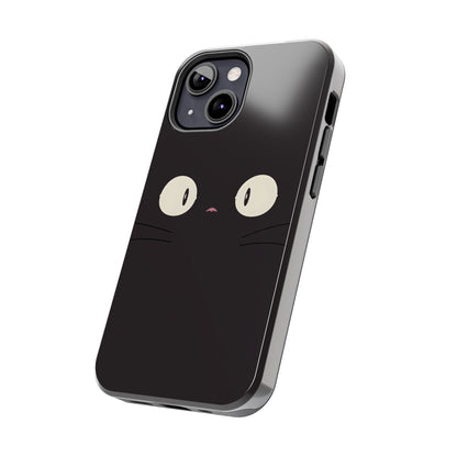 Adorable Black Cat Face and Eyes Minimal Tough Phone Case | Animals