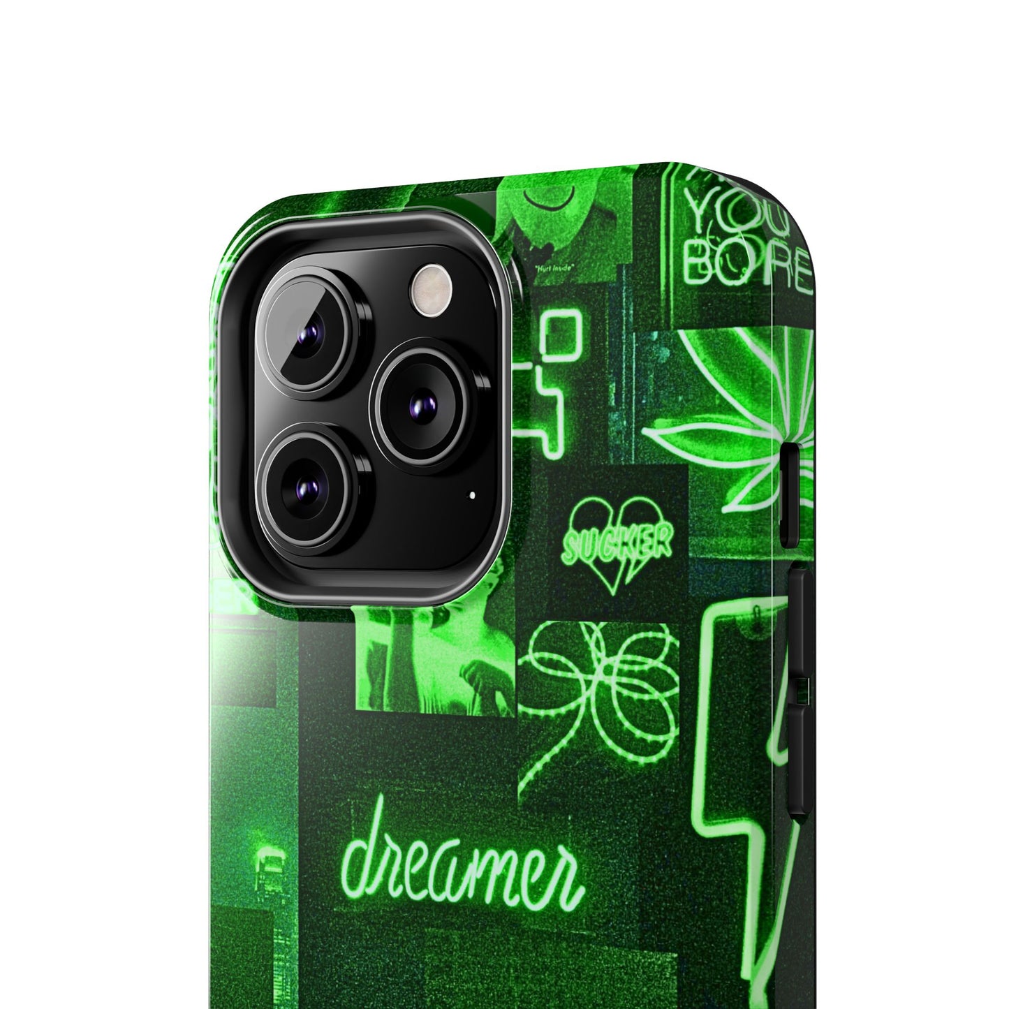 Green Neon Style Tough Phone Case | Aesthetic