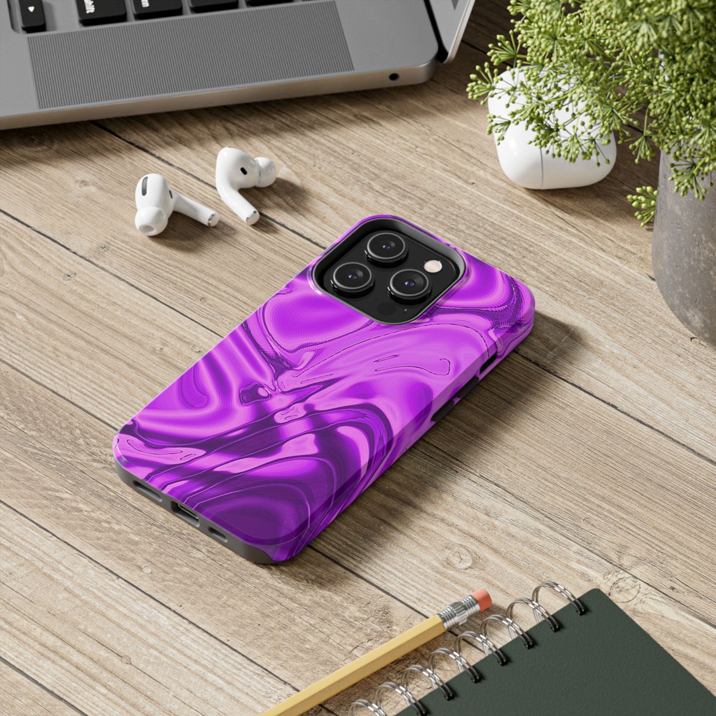 Liquid Metal Purple Tough Phone Case | Aesthetic