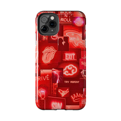 Funda resistente para teléfono con diseño de neón rojo | Estética