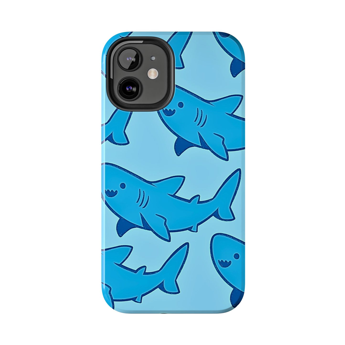 Smiley Shark Fun Pattern Tough Phone Case | Animals