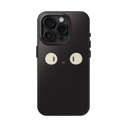 Adorable Black Cat Face and Eyes Minimal Tough Phone Case | Animals