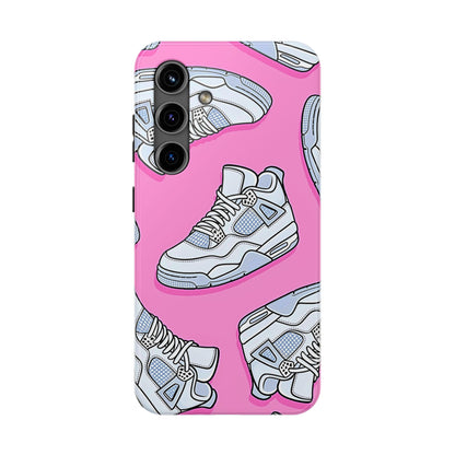 Funda resistente para teléfono con diseño de zapatillas Jordan 4 blancas | Estética
