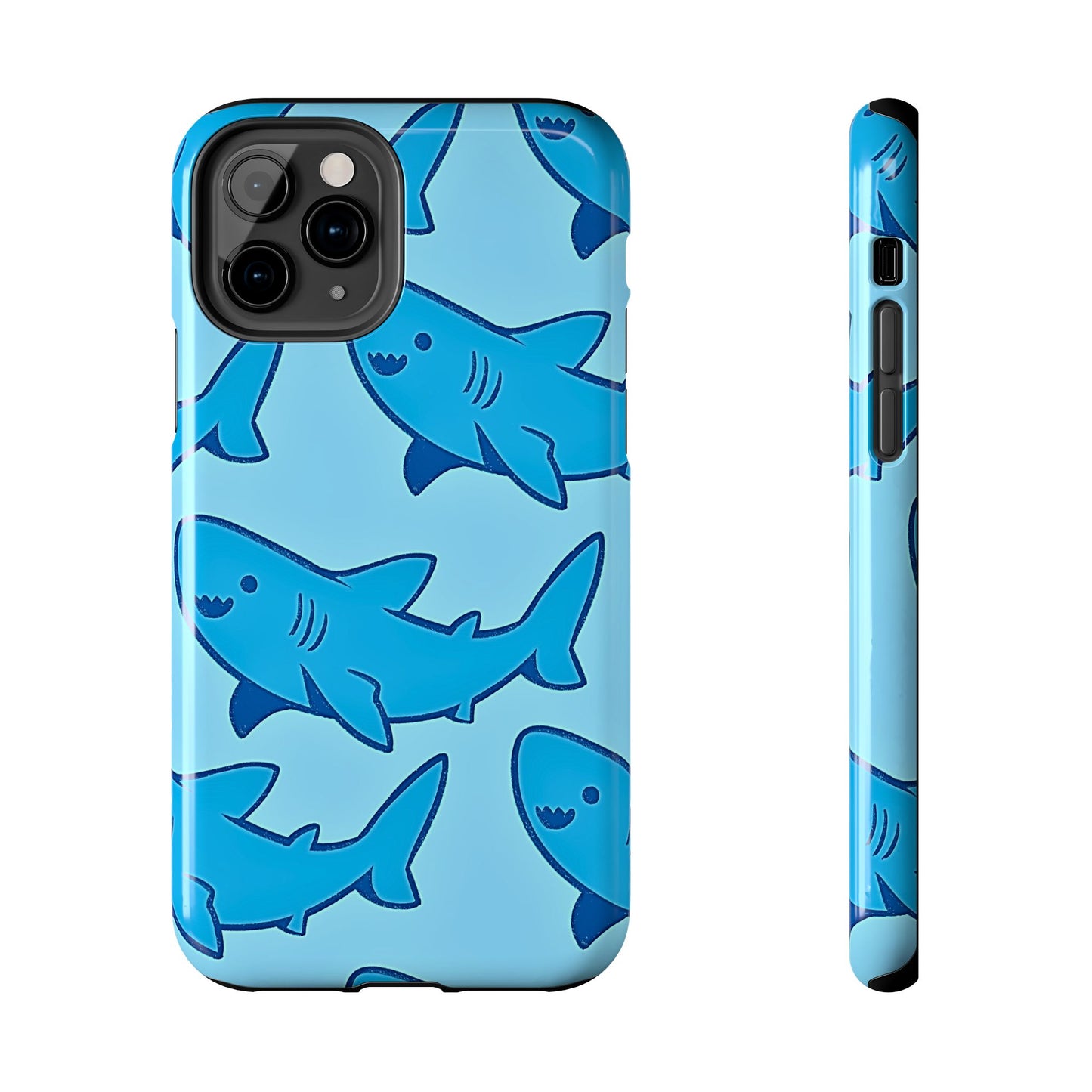 Smiley Shark Fun Pattern Tough Phone Case | Animals