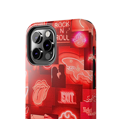 Funda resistente para teléfono con diseño de neón rojo | Estética