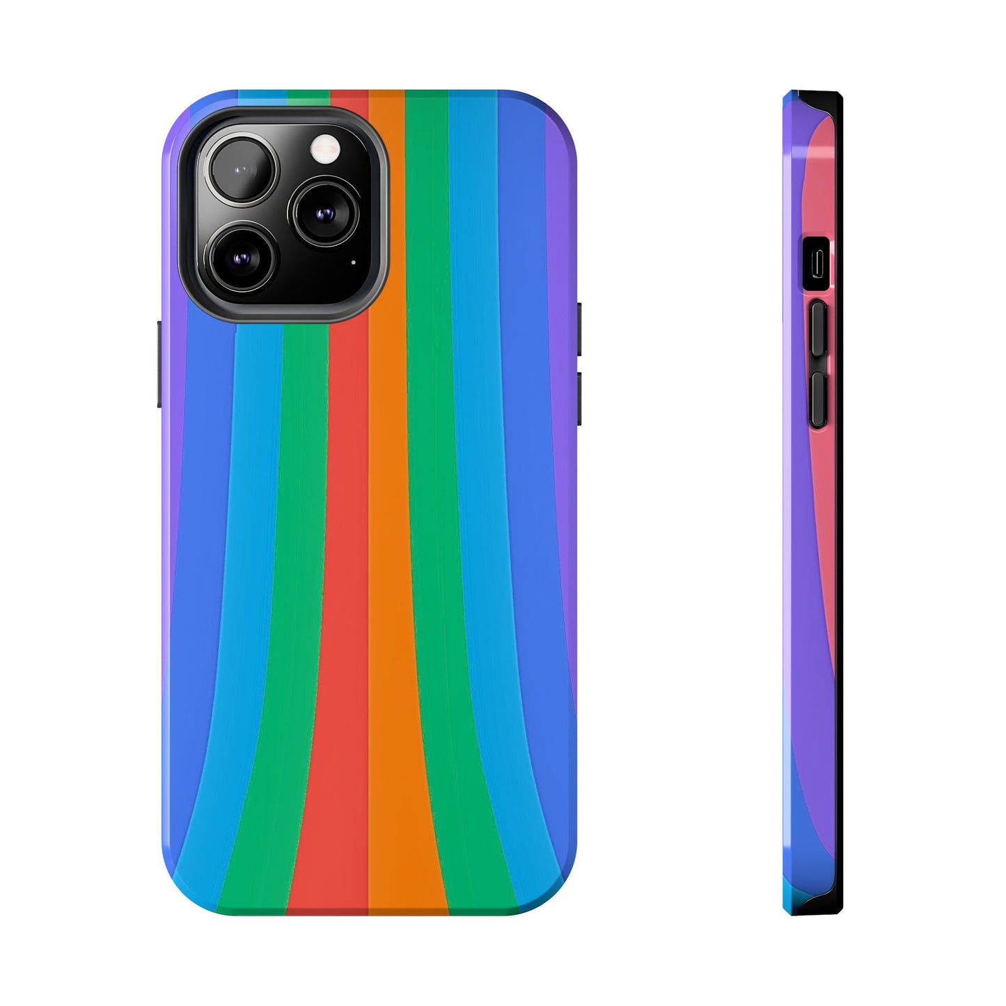 Funda resistente para teléfono con líneas de arcoíris hippies | Estética