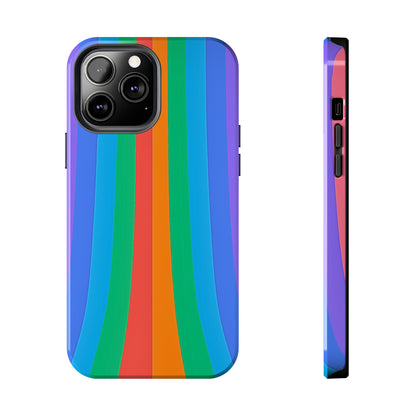 Funda resistente para teléfono con líneas de arcoíris hippies | Estética