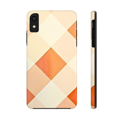 Pastel Minimalist Two-Tone Checkerboard Tough Phone Case | Aesthetic