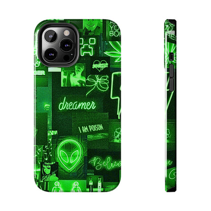 Green Neon Style Tough Phone Case | Aesthetic
