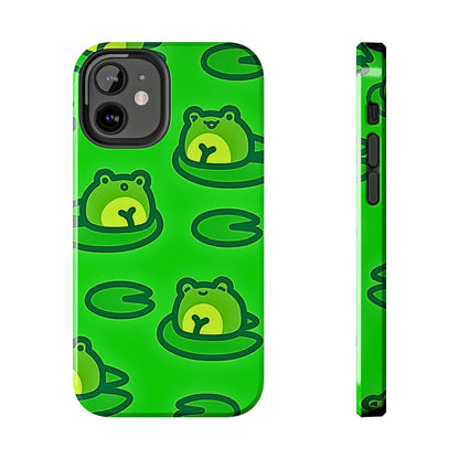 Cute Green Frogs Pattern Tough Phone Case | Animals