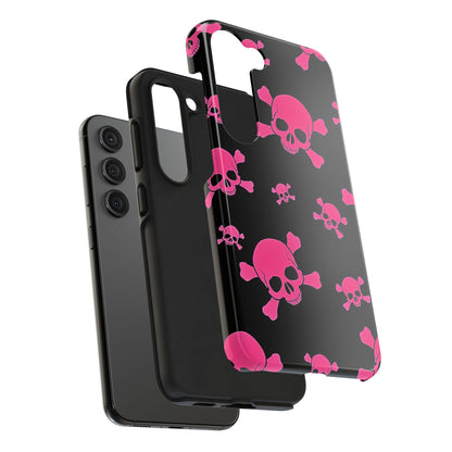 Funda resistente para teléfono estilo emo con calavera rosa | Estética
