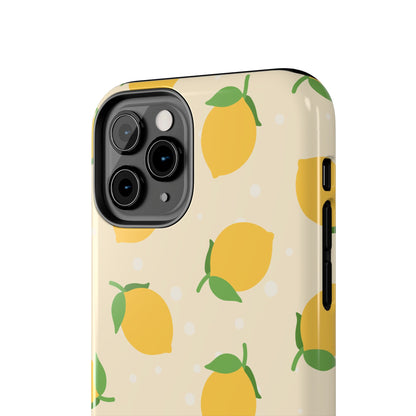 Cute Aesthetic Lemon Pattern Citrus Design Tough Phone Case | Food