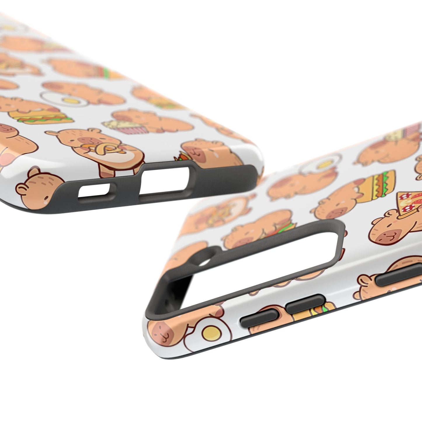 Cute Capybara Eating Pizza Ice Cream & Snacks Cartoon Food Tough Phone Case | Animals
