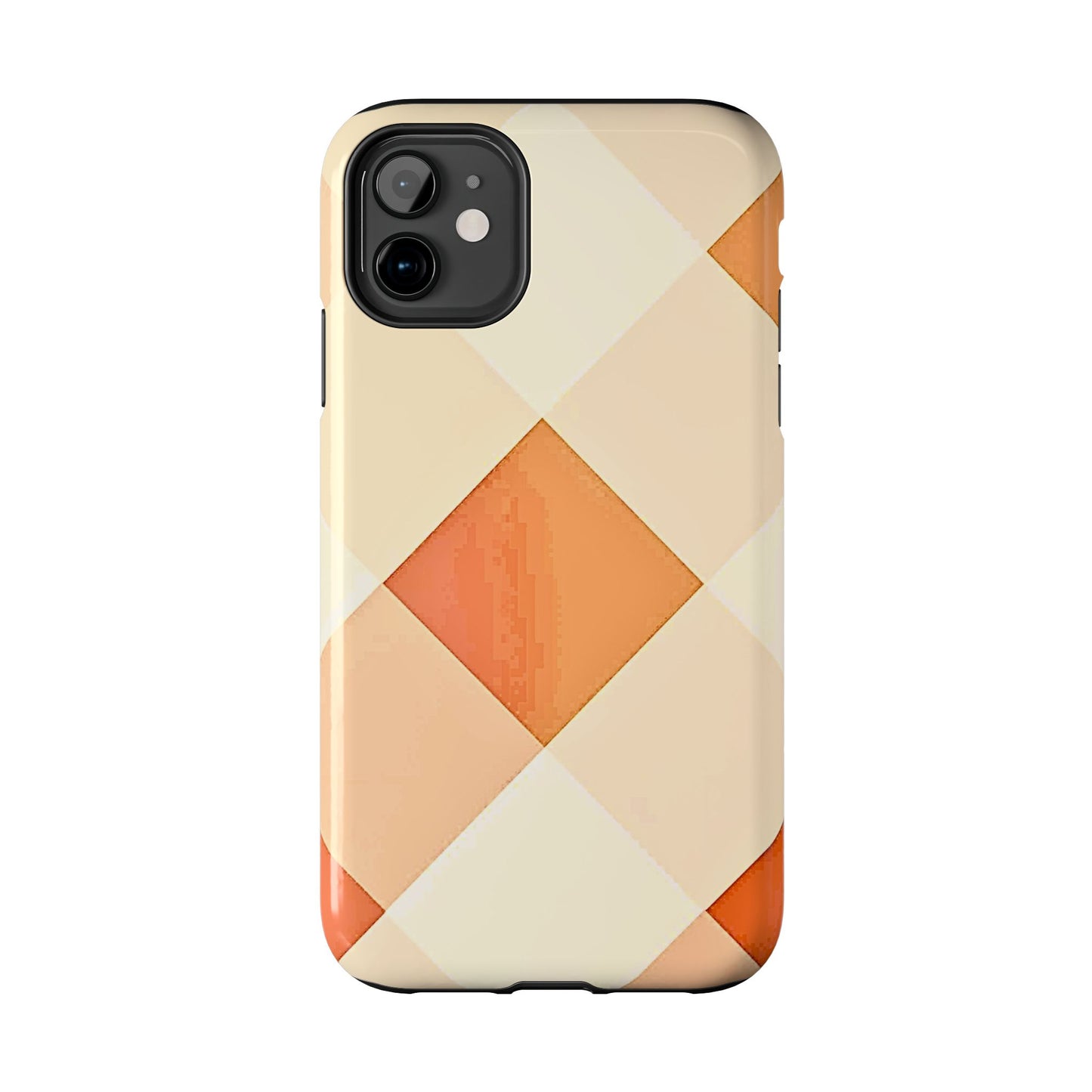 Pastel Minimalist Two-Tone Checkerboard Tough Phone Case | Aesthetic