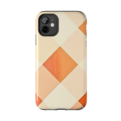 Pastel Minimalist Two-Tone Checkerboard Tough Phone Case | Aesthetic