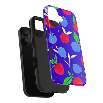 Funda resistente para teléfono con diseño de arándanos y fresas | Estética