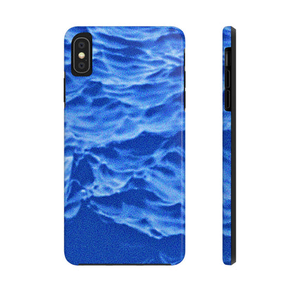 Funda resistente para teléfono azul oscuro con olas del océano borrosas | Estética