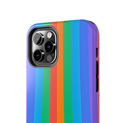 Funda resistente para teléfono con líneas de arcoíris hippies | Estética