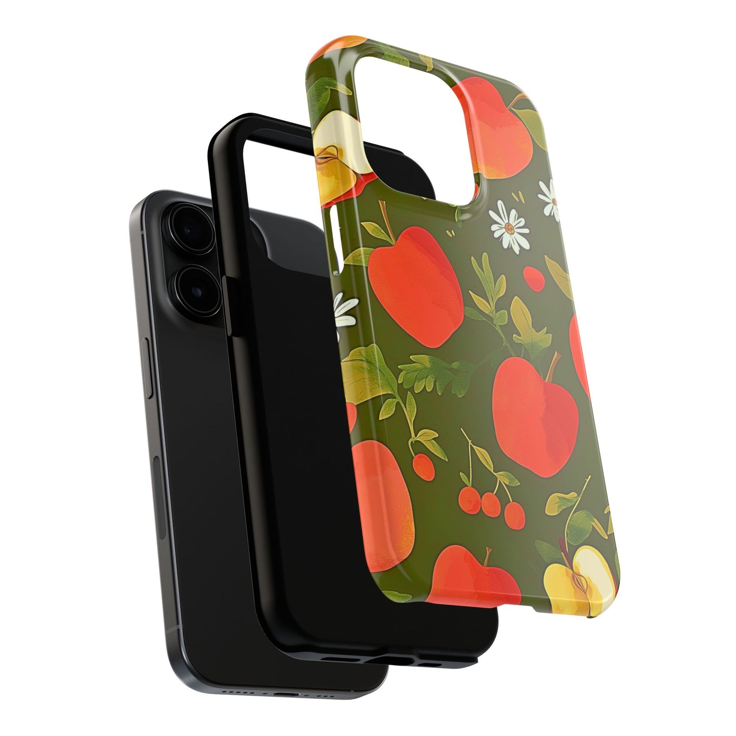 Funda/Cubierta resistente para teléfono con diseño de manzanas y bayas | Estética