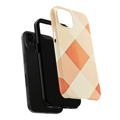Pastel Minimalist Two-Tone Checkerboard Tough Phone Case | Aesthetic