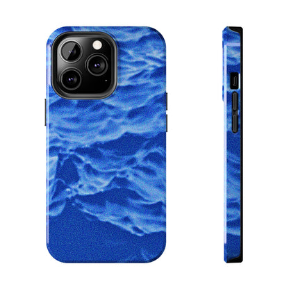 Funda resistente para teléfono azul oscuro con olas del océano borrosas | Estética