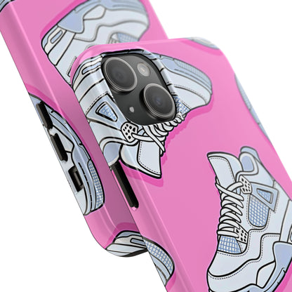 Funda resistente para teléfono con diseño de zapatillas Jordan 4 blancas | Estética