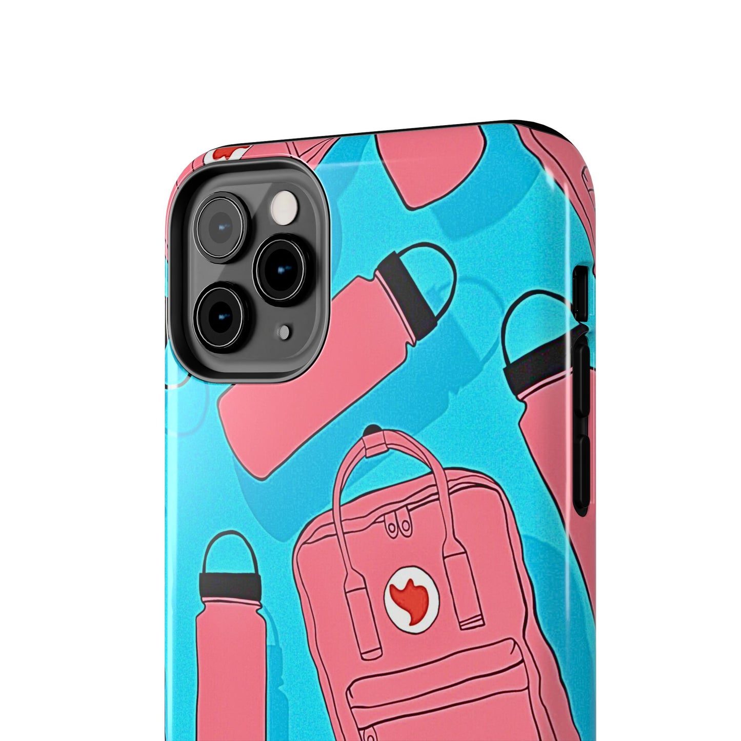 VSCO Kanken Backpack Water Bottle Pink & Blue Tough Phone Case | Aesthetic