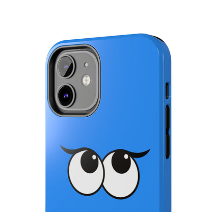 Silly Tongue Out Cartoon Face Blue Background Tough Phone Case | Funny