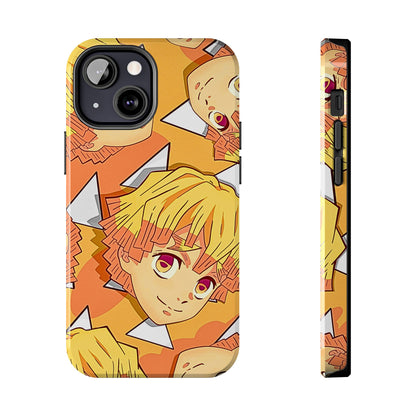 Zenitsu Agatsuma Haori Head Pattern Tough Phone Case | Anime - Demon Slayer