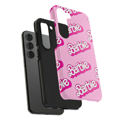Funda rígida para teléfono con estampado retro del logotipo de Barbie | Estética
