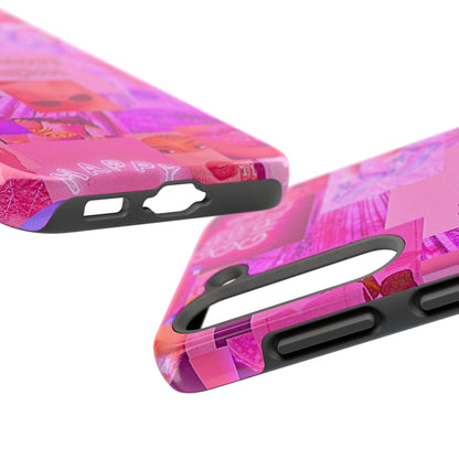 Think Happy Thoughts Pink Tough Phone Case | Aesthetic
